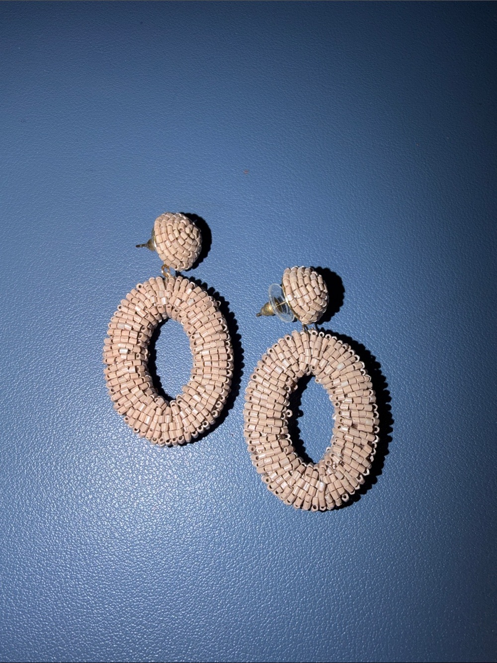 Neutral Beaded Oval Drop Earrings - Stylish Women Jewelry